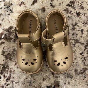 Felix & Flora Gold Kids Dress Shoes